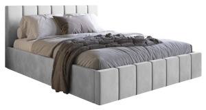 Pat argintiu din catifea 140x200 cm Slim FURPOL