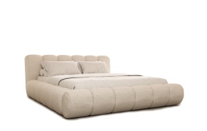 Pat crem din textil 180x200 cm Cloud FURPOL