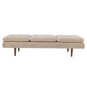 Pat de zi bej din textil 198 cm Pione Bloomingville