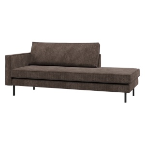 Pat de zi maro din textil 203 cm Rodeo Rib Left Woood