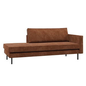 Pat de zi maro ruginiu din textil 203 cm Rodeo Rib Right Woood