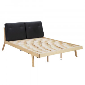 Pat maro/negru din piele ecologica 150x190 cm Filsum Thai Natura