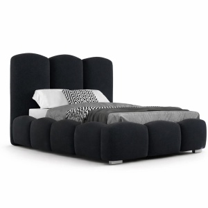 Pat negru din catifea 200x200 cm Honor FURPOL