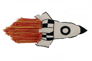 Perna decorativa multicolora din bumbac 30x65 cm Rocket Lorena Canals