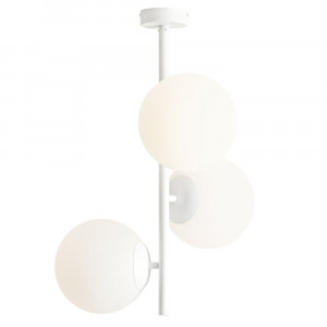 Plafoniera alba din sticla cu 3 becuri Fin Quiet Object