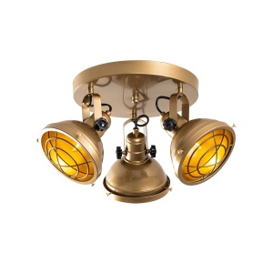 Plafoniera aurie din metal cu 3 becuri Spoly The Home Collection