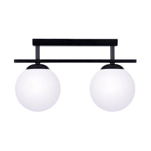Plafoniera neagra/alba din metal cu 2 becuri Globe Zuma Line