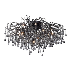 Plafoniera neagra din metal cu 14 becuri Icicle Zuma Line