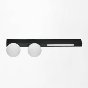 Plafoniera neagra din metal cu 3 becuri Lund Zuma Line