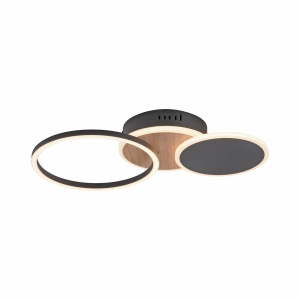 Plafoniera neagra/maro din metal Sevent Zuma Line