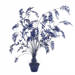 Planta artificiala cu ghiveci albastra din plastic si lut 220 cm Fern Pols Potten
