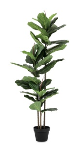 Planta artificiala cu ghiveci verde din fibre sintetice 145 cm Ficus Bizzotto