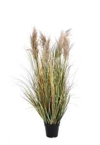 Planta artificiala cu ghiveci verde din plastic 120 cm Gynerium Bizzotto