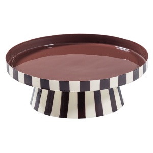 Platou decorativ maro/galben din metal 36 cm Elda Woood