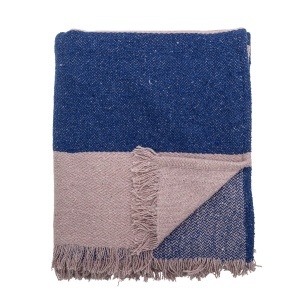 Pled albastru/roz din bumbac 130x160 cm Cadeo Bloomingville
