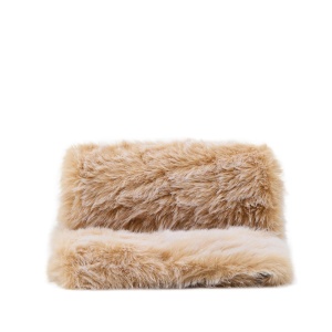 Pled ecru din fibre sintetice 130x170 cm Lisara Kave Home