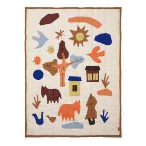 Pled matlasat multicolor din bumbac 80x100 cm Village Ferm Living