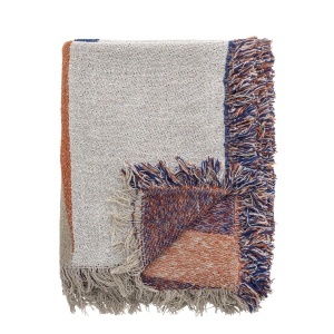 Pled multicolor din fibre 130x160 cm Clarita Bloomingville
