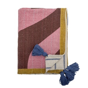 Pled multicolor din fibre 130x160 cm Remy Bloomingville