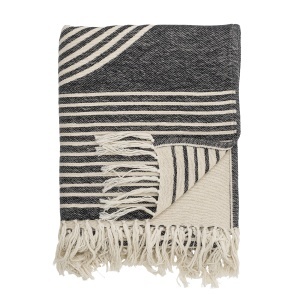 Pled negru/bej din bumbac 130x150 cm Anek Bloomingville