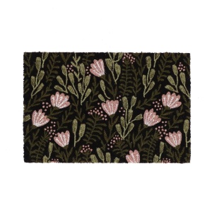 Pres intrare multicolor din fibre naturale 40x60 cm Floral Black Esschert Design