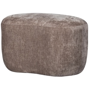 Puf oval grej din textil 51x73 cm Popular Woood