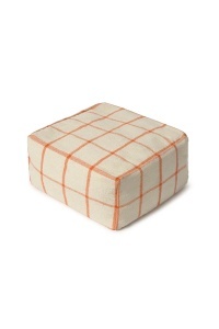 Puf patrat din bumbac crem 45x45 cm Geo Block Lorena Canals