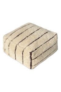 Puf patrat din bumbac crem 45x45 cm Lines Lorena Canals