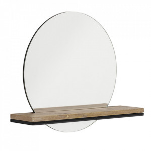 Raft cu oglinda maro din lemn de mango si fier 55 cm Lias Creative Collection