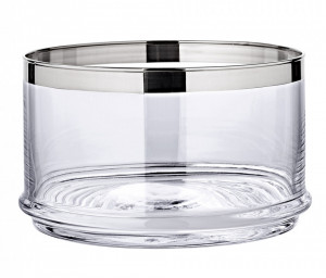 Recipient argintiu/transparent din sticla cristal 12x19 cm Vigo Edzard