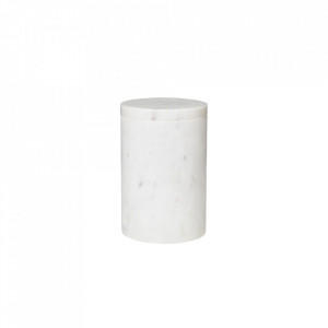 Recipient cu capac alb din marmura 15 cm Osvald Broste Copenhagen