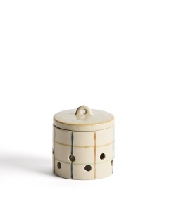 Recipient cu capac pentru usturoi crem din ceramica 9x10 cm Belor Kave Home
