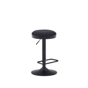 Scaun bar ajustabil negru din textil Zaib Kave Home