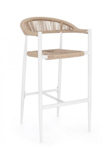 Scaun bar alb/bej din metal Jandia Bizzotto
