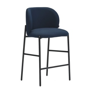 Scaun bar albastru/negru din textil Mogi High Teulat