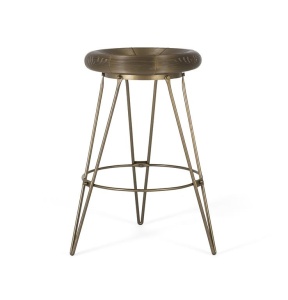 Scaun bar auriu din metal Camellia Giner y Colomer