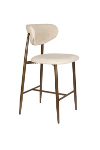 Scaun bar bej din textil Noor Zuiver