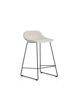 Scaun bar bej din textil Zahara Chenille Low Kave Home
