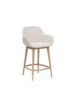 Scaun bar bej/maro deschis din textil Konna Kave Home