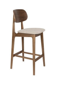 Scaun bar bej/maro din textil Marais Dutchbone