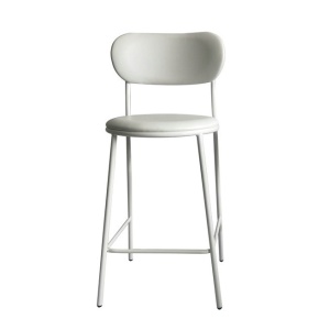 Scaun bar din piele alba Henley Van Roon Living