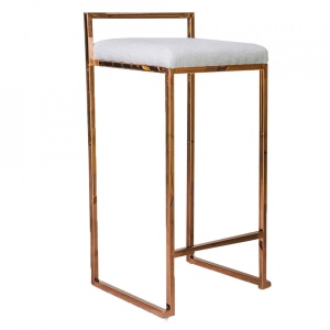Scaun bar din textil gri Coco Gilli