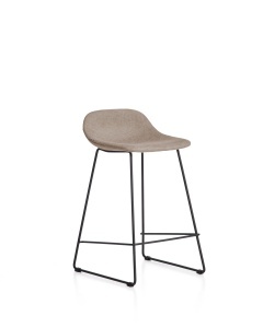 Scaun bar maro din textil Zahara Chenille Low Kave Home