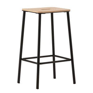 Scaun bar maro/negru din lemn Abba Quiet Object