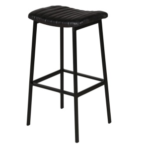 Scaun bar negru din piele Archi Low Zago