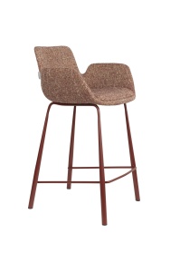 Scaun bar rosu din textil Brit Zuiver