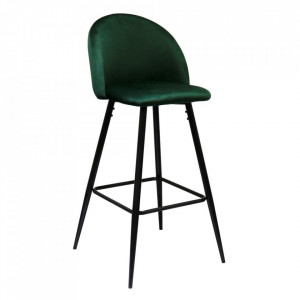 Scaun bar verde din poliester si metal Solo The Home Collection