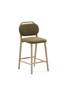 Scaun bar verde din textil Helda Kave Home