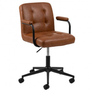 Scaun birou ajustabil din piele ecologica maro Cosmo Polis Quiet Object