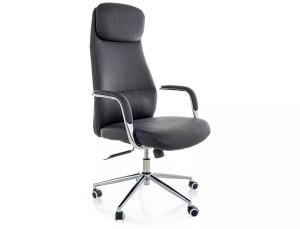 Scaun birou negru din piele ecologica Q-05 The Home Collection